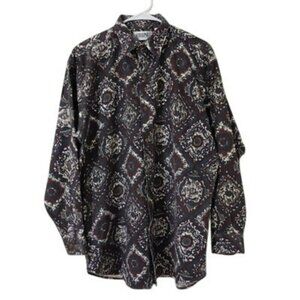 Cellini Collection Shirt Mens Cotton Long Sleeve Button-Down M Multicolor